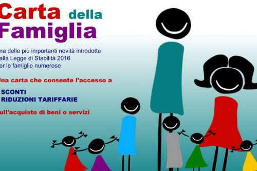 Arriva la “carta della famiglia”, che da diritto a sconti e riduzioni per famiglie numerose Arriva la “carta della famiglia”, che da diritto a sconti e riduzioni per famiglie numerose