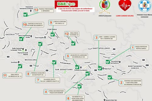 Lumezzane: disponibile la mappa delle installazione DAE sul territorio