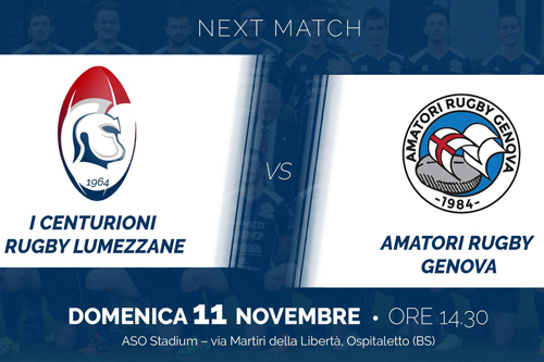 11 Novembre | I Centurioni di Lumezzane al 5° turno: tutti gli appuntamenti del weekend