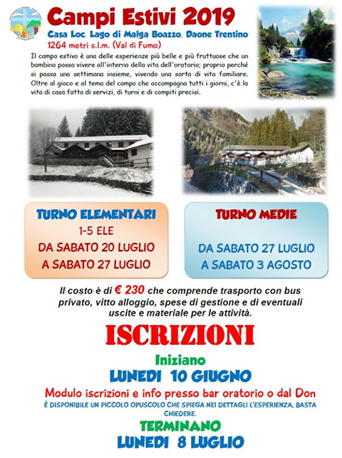 Campi Estivi 2019