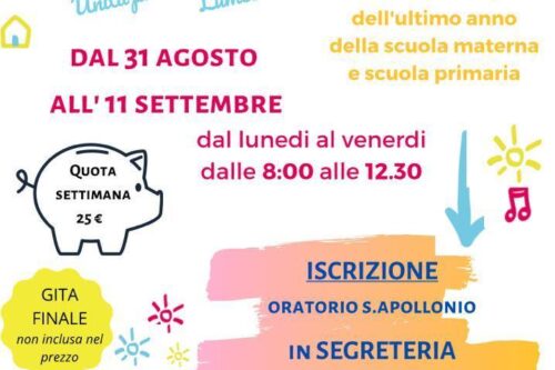 L’Unità Pastorale San Giovanni Battista Rilancia e… Arriva il Grest di Fine Estate