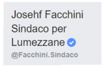 Trasparenza sui social: il sindaco Josehf Facchini ottiene le spunte blu dei suoi profili social