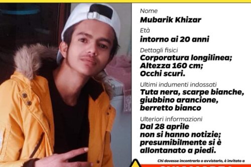 MUBARIK KHIZAR – ragazzo Scomparso MUBARIK KHIZAR – ragazzo Scomparso